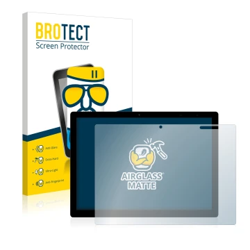 Face avant d’un emballage produit avec le logo de la marque BROTECT. À côté, l’appareil Chuwi UBook X est représenté avec la p