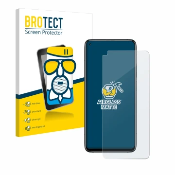 Face avant d’un emballage produit avec le logo de la marque BROTECT. À côté, l’appareil Xiaomi Mi 10T Pro 5G est représenté av