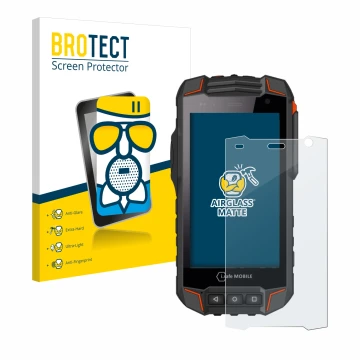 Face avant d’un emballage produit avec le logo de la marque BROTECT. À côté, l’appareil i.safe MOBILE IS530.1 est représenté a