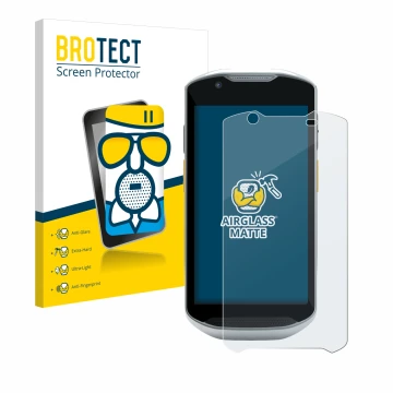 Face avant d’un emballage produit avec le logo de la marque BROTECT. À côté, l’appareil Zebra TC57x est représenté avec la pro