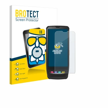 Face avant d’un emballage produit avec le logo de la marque BROTECT. À côté, l’appareil Casio IT-G650 est représenté avec la p