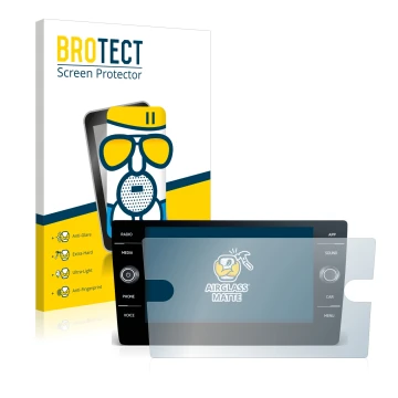 Face avant d’un emballage produit avec le logo de la marque BROTECT. À côté, l’appareil Volkswagen Tiguan R-Line TDI 2020 Disc