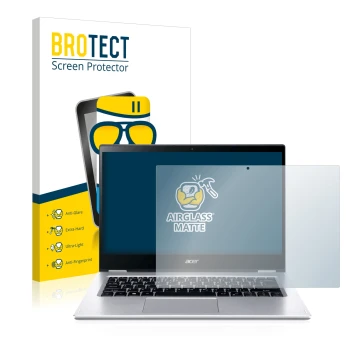 Face avant d’un emballage produit avec le logo de la marque BROTECT. À côté, l’appareil Acer Spin 3 SP314-54N est représenté a