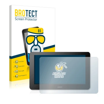 Face avant d’un emballage produit avec le logo de la marque BROTECT. À côté, l’appareil Wacom One Creative Pen Display est rep