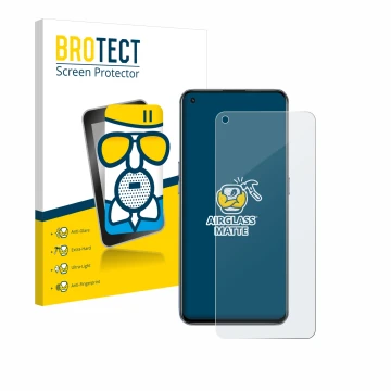 Face avant d’un emballage produit avec le logo de la marque BROTECT. À côté, l’appareil realme GT 5G est représenté avec la pr