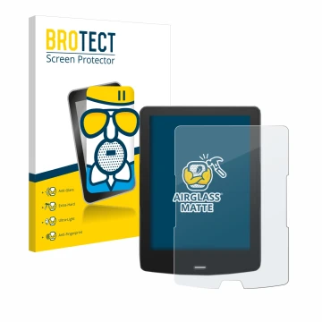 Face avant d’un emballage produit avec le logo de la marque BROTECT. À côté, l’appareil inkBOOK Calypso Plus est représenté av