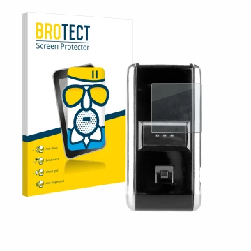 Face avant d’un emballage produit avec le logo de la marque BROTECT. À côté, l’appareil Opticon OPN-2001 est représenté avec l