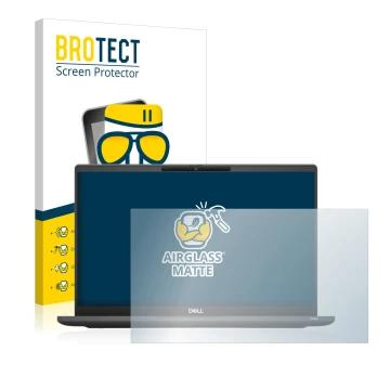 Face avant d’un emballage produit avec le logo de la marque BROTECT. À côté, l’appareil Dell Latitude 7320 Non-Touch est repré