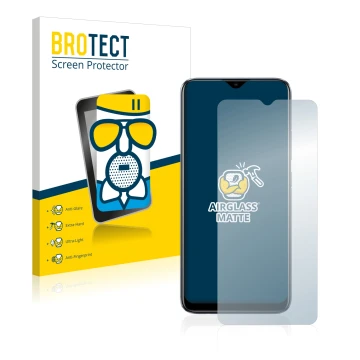 Face avant d’un emballage produit avec le logo de la marque BROTECT. À côté, l’appareil realme C11 2021 est représenté avec la