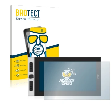 Face avant d’un emballage produit avec le logo de la marque BROTECT. À côté, l’appareil XP-Pen Innovator 16 est représenté ave
