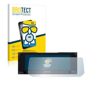 Face avant d’un emballage produit avec le logo de la marque BROTECT. À côté, l’appareil BMW R 1250 RT 2021 Connectivity TFT 10