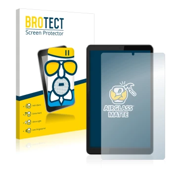 Face avant d’un emballage produit avec le logo de la marque BROTECT. À côté, l’appareil Lenovo Tab M8 (3ème Gen.) est représen