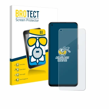 Face avant d’un emballage produit avec le logo de la marque BROTECT. À côté, l’appareil realme GT Master Edition est représent