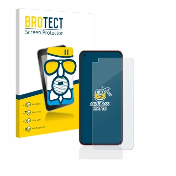 Face avant d’un emballage produit avec le logo de la marque BROTECT. À côté, l’appareil OnePlus Nord 2 5G est représenté avec 