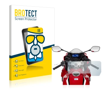 Face avant d’un emballage produit avec le logo de la marque BROTECT. À côté, l’appareil Honda CBR650R 2019-2021 est représenté