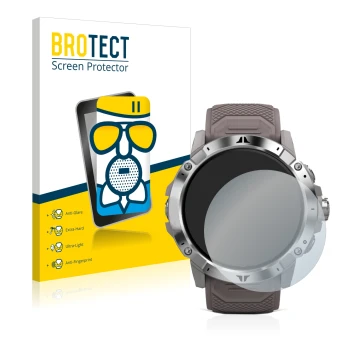 Face avant d’un emballage produit avec le logo de la marque BROTECT. À côté, l’appareil Coros Vertix 2 est représenté avec la 