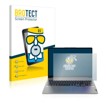 Face avant d’un emballage produit avec le logo de la marque BROTECT. À côté, l’appareil Lenovo IdeaPad 5 Pro 16