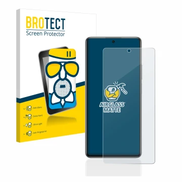 Face avant d’un emballage produit avec le logo de la marque BROTECT. À côté, l’appareil Xiaomi 11T Pro est représenté avec la 