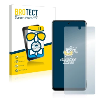 Face avant d’un emballage produit avec le logo de la marque BROTECT. À côté, l’appareil Infinix Note 11 Pro est représenté ave