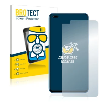 Face avant d’un emballage produit avec le logo de la marque BROTECT. À côté, l’appareil Honor 50 Lite est représenté avec la p