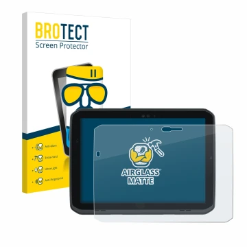 Face avant d’un emballage produit avec le logo de la marque BROTECT. À côté, l’appareil Zebra ET80 est représenté avec la prot