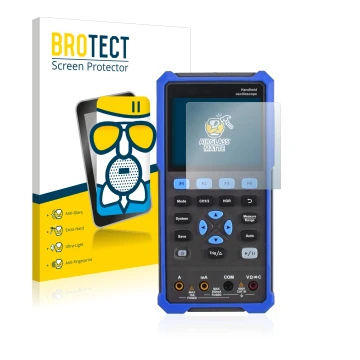 Face avant d’un emballage produit avec le logo de la marque BROTECT. À côté, l’appareil Owon HDS 200 Series est représenté ave