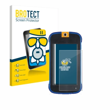 Face avant d’un emballage produit avec le logo de la marque BROTECT. À côté, l’appareil Vtech Kidicom Max 3.0 est représenté a