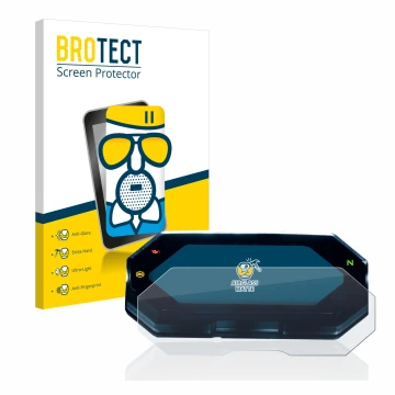 Face avant d’un emballage produit avec le logo de la marque BROTECT. À côté, l’appareil Yamaha MT-07 2021 est représenté avec 