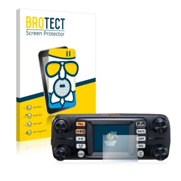 Face avant d’un emballage produit avec le logo de la marque BROTECT. À côté, l’appareil Yaesu FTM-300DE est représenté avec la