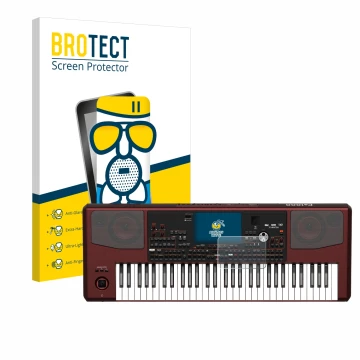 Face avant d’un emballage produit avec le logo de la marque BROTECT. À côté, l’appareil KORG Pa1000 est représenté avec la pro