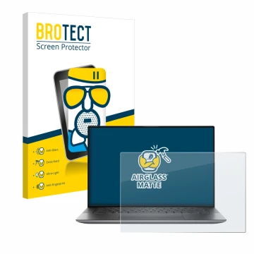 Face avant d’un emballage produit avec le logo de la marque BROTECT. À côté, l’appareil Dell Precision 5560 est représenté ave