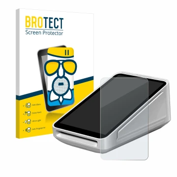 Face avant d’un emballage produit avec le logo de la marque BROTECT. À côté, l’appareil Square Terminal est représenté avec la