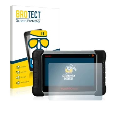 Face avant d’un emballage produit avec le logo de la marque BROTECT. À côté, l’appareil Autel MaxiPRO MP808TS est représenté a