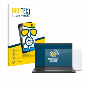 Face avant d’un emballage produit avec le logo de la marque BROTECT. À côté, l’appareil Dell Latitude 3420 est représenté avec