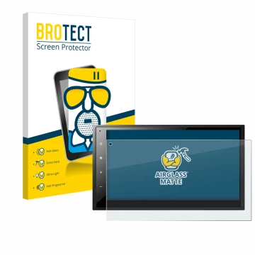 Face avant d’un emballage produit avec le logo de la marque BROTECT. À côté, l’appareil Pioneer DMH-A340DAB est représenté ave