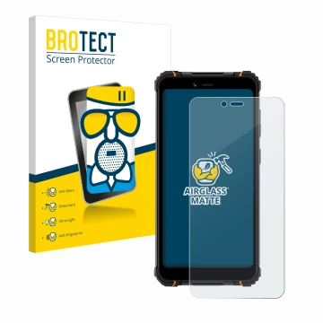Face avant d’un emballage produit avec le logo de la marque BROTECT. À côté, l’appareil Hotwav T5 Pro est représenté avec la p