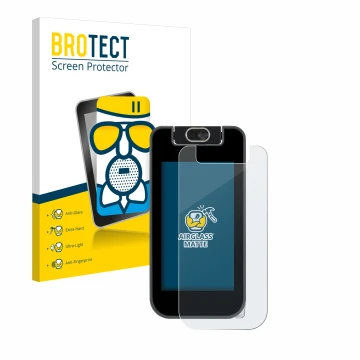 Face avant d’un emballage produit avec le logo de la marque BROTECT. À côté, l’appareil Vtech KidiBuzz 3 est représenté avec l