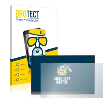 Face avant d’un emballage produit avec le logo de la marque BROTECT. À côté, l’appareil Arzopa 15.6