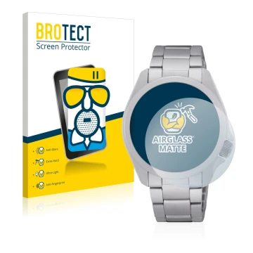 Face avant d’un emballage produit avec le logo de la marque BROTECT. À côté, l’appareil Seiko 5 Sports SRPH49K1 est représenté