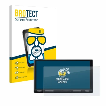 Face avant d’un emballage produit avec le logo de la marque BROTECT. À côté, l’appareil Sony XAV-AX5650 est représenté avec la