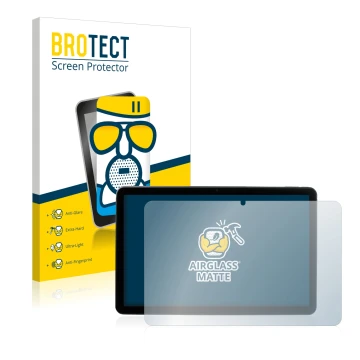Face avant d’un emballage produit avec le logo de la marque BROTECT. À côté, l’appareil MEDION Lifetab P10752 est représenté a