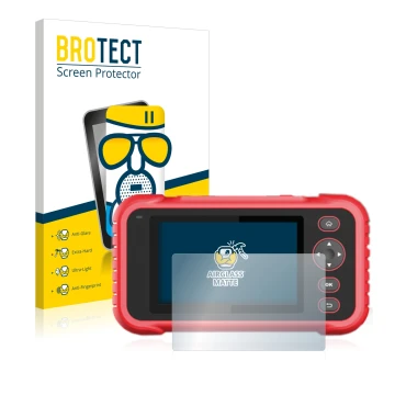 Face avant d’un emballage produit avec le logo de la marque BROTECT. À côté, l’appareil Launch CRP 123 / 129 EVO est représent