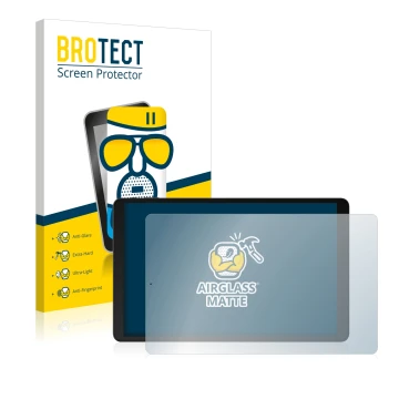 Face avant d’un emballage produit avec le logo de la marque BROTECT. À côté, l’appareil Odys Space One 10 LTE est représenté a