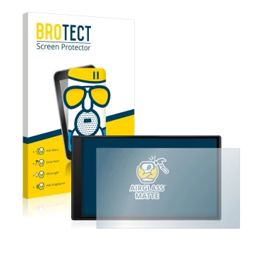 Face avant d’un emballage produit avec le logo de la marque BROTECT. À côté, l’appareil Garmin dezl LGV610 est représenté avec