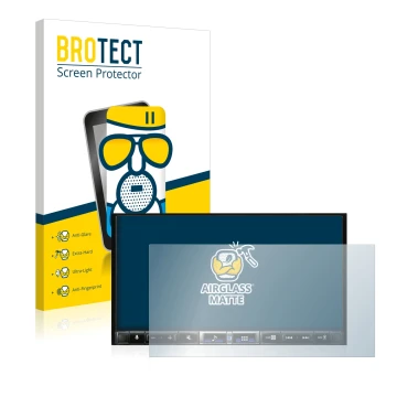 Face avant d’un emballage produit avec le logo de la marque BROTECT. À côté, l’appareil Alpine iLX-705D est représenté avec la