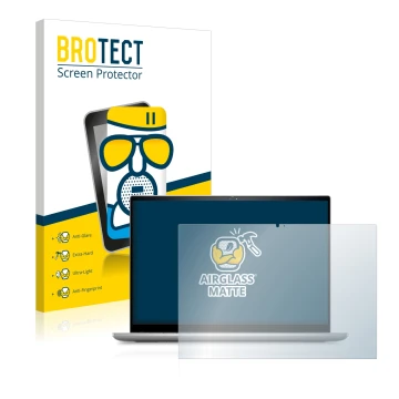Face avant d’un emballage produit avec le logo de la marque BROTECT. À côté, l’appareil Dell Inspiron 14 7420 2-in-1 est repré
