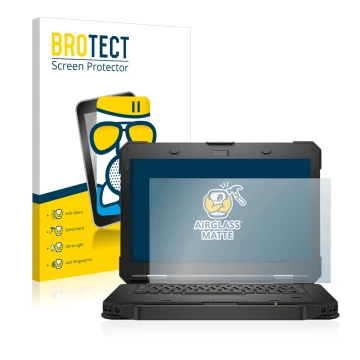 Face avant d’un emballage produit avec le logo de la marque BROTECT. À côté, l’appareil Dell Latitude 5430 Rugged est représen
