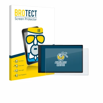 Face avant d’un emballage produit avec le logo de la marque BROTECT. À côté, l’appareil Garmin DriveSmart 86 est représenté av