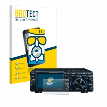 Face avant d’un emballage produit avec le logo de la marque BROTECT. À côté, l’appareil Yaesu FT-710 est représenté avec la pr