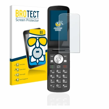Face avant d’un emballage produit avec le logo de la marque BROTECT. À côté, l’appareil Emporia TOUCHsmart.2 est représenté av